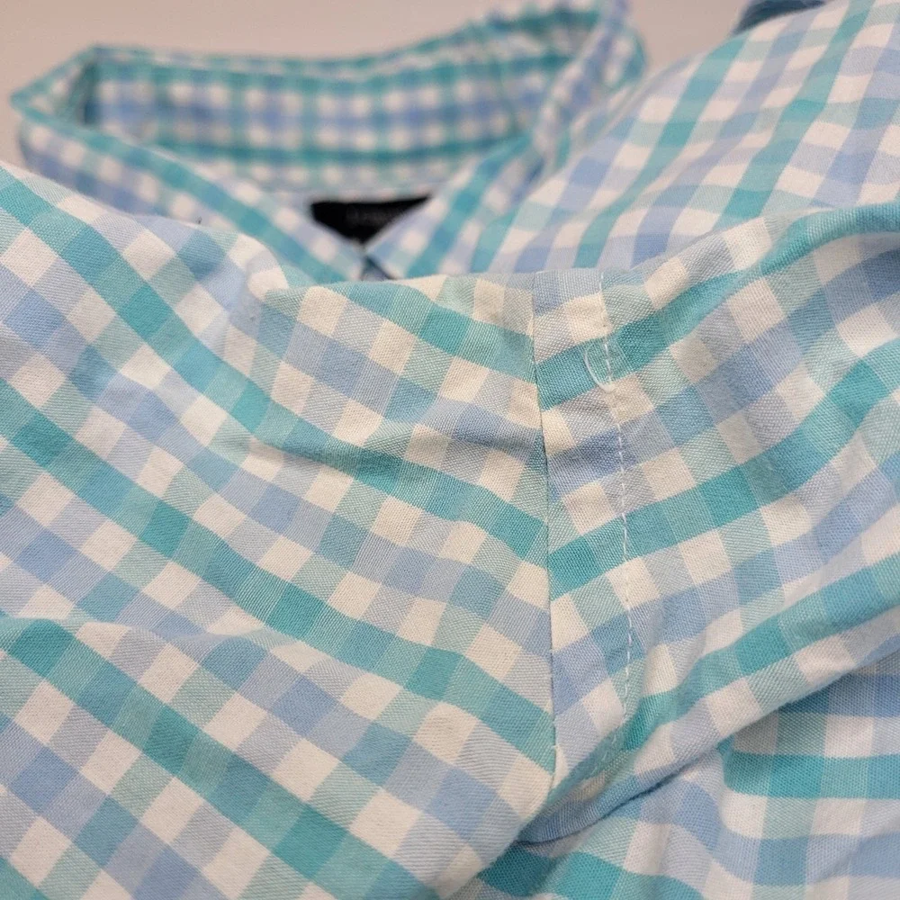 J. Crew Shirt Mens‎ XL Green Blue Gingham Plaid Thompson Long Sleeve